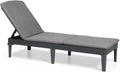 Lettino Prendisole Jaipur da Esterno con Schienale Regolabile, Ideale per Giardino e Piscina, Inclusi Cuscino e Struttura in Grafite, 58x187.5x29 cm