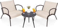 Set Mobili da Giardino 3 Pezzi con Poltrone e Tavolino, Design Ergonomico per Esterni