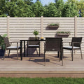 Set di mobili da giardino in rattan e acciaio con cuscini, 5 pezzi, per terrazza e balcone