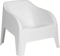 Poltrona da Giardino in Resina Bianca, Impermeabile e Facile da Pulire, 79x76.5x70h cm - Arredo Esterno per Giardino e Terrazzo, Made in Italy