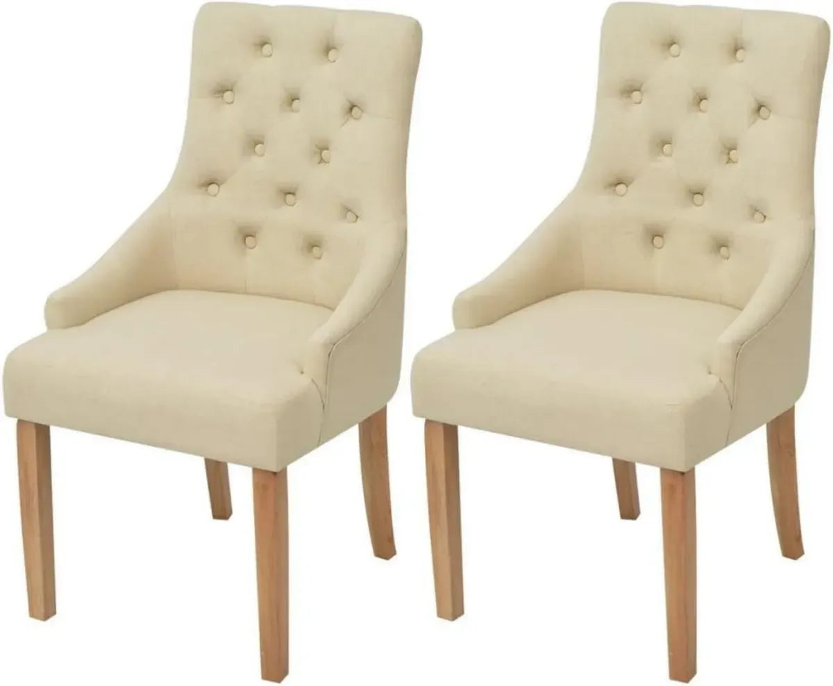 Set Sedie da Pranzo per Esterno Crema, Confortevoli e Eleganti