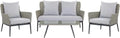 Set Salotto Da Giardino Premium in Alluminio e Rattan con Cuscini