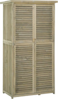 Capanno da Giardino in Legno con Scomparti e Tetto Impermeabile, 87x46.5x160cm, Grigio