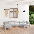 Set Arredo da Giardino 6 Pezzi in Pino Massello Bianco con Lettini Prendisole