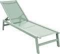 Sdraio da Giardino in Alluminio e Tessuto Verde Salvia - 192x55x30 cm