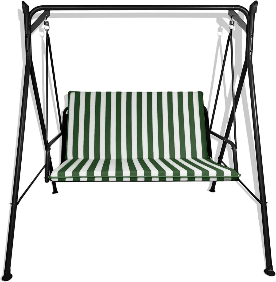 Cuscino per Dondolo da Giardino 2-4 Posti a Strisce Bianco e Verde - Artigianato Italiano