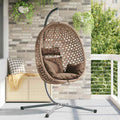 Poltrona Pensile in Polyrattan con Cuscino, Design Ergonomico per Giardino e Balcone