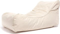 Ecopuf Divano Chaise Longue da Esterno con Maniglia e Custodia - Poltrona Relax in Poliestere, 115x65x60cm, Colore Panna