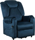 Sedia Relax Elettrica a 2 Motori, Reclinabile con Ruote e Tessuto Premium Blu