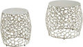 Set di 2 tavolini rotondi in alluminio design moderno