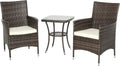 Set Arredi Giardino in Rattan Outsunny con Tavolo e Sedie Marroni