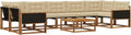 Set Divani da Esterno 8 Pezzi con Cuscini Naturali Beige, Elegante Arredo Giardino