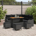 Divano da Giardino in Rattan Sintetico Nero con Acciaio, Resistente alle Intemperie e UV, Cuscini di Lusso e Spazio di Archiviazione