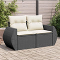 Divano da Giardino 2 Posti in Rattan Sintetico con Cuscino