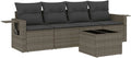 Set da Giardino 3 pz in Polyrattan Nero con Divano e Tavolini Pieghevoli