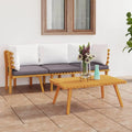 Set Divani da Giardino in Legno di Acacia, 3 Pezzi, Salotto Esterno