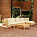Set Mobili da Giardino 6 Pezzi con Cuscini in Legno di Pino