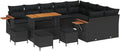 Set Divano da Giardino 13 Pezzi in Polyrattan Nero, Arredo Esterno Moderno e Componibile