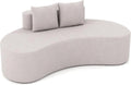 Divano Curvo Moderno con Cuscini, Base Antiscivolo, 199x97x68 cm, Grigio