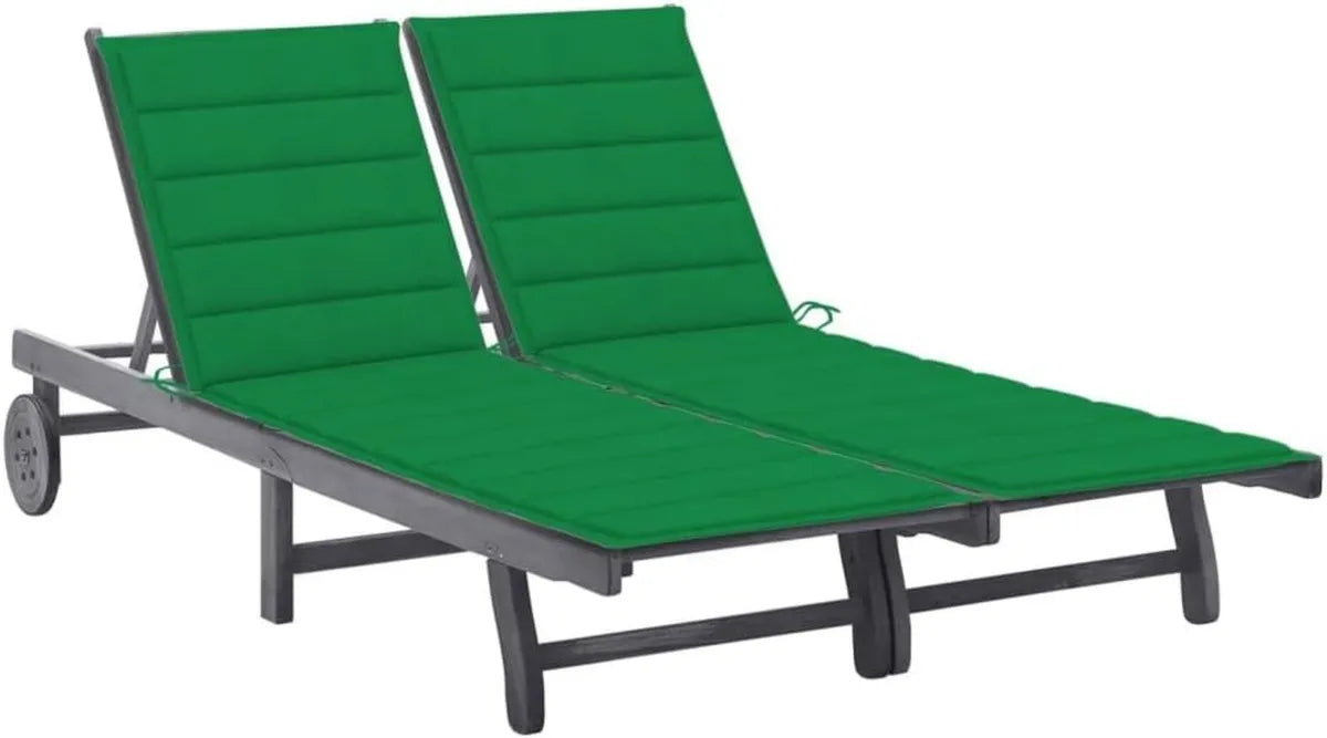 Divano letto da giardino per due persone, legno massiccio di acacia grigio