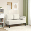 Divano Letto Moderno in Velluto Crema con Chaise Longue e Cuscini