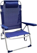 Sicignano Coppia di Sdraio Alluminio con Textilene e Cuscino Blu, 115x64x50 cm