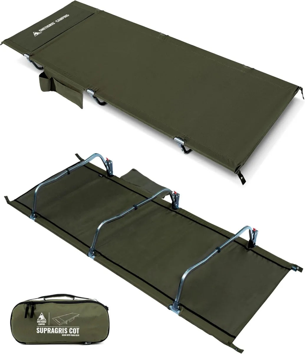 Lettino da Campeggio OneTigris SUPRAGRIS, Portatile e Leggero, Supporta Fino a 180 kg, Ideale per Esterni e Interni