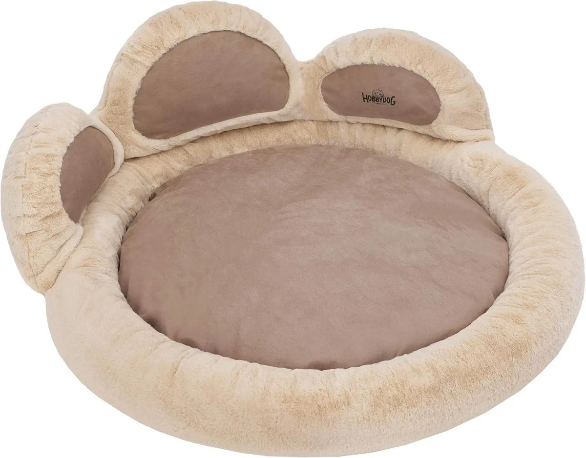 Cuccia XXL Beige per Cani e Gatti, Cuscino Rotondo Comodo 105 cm