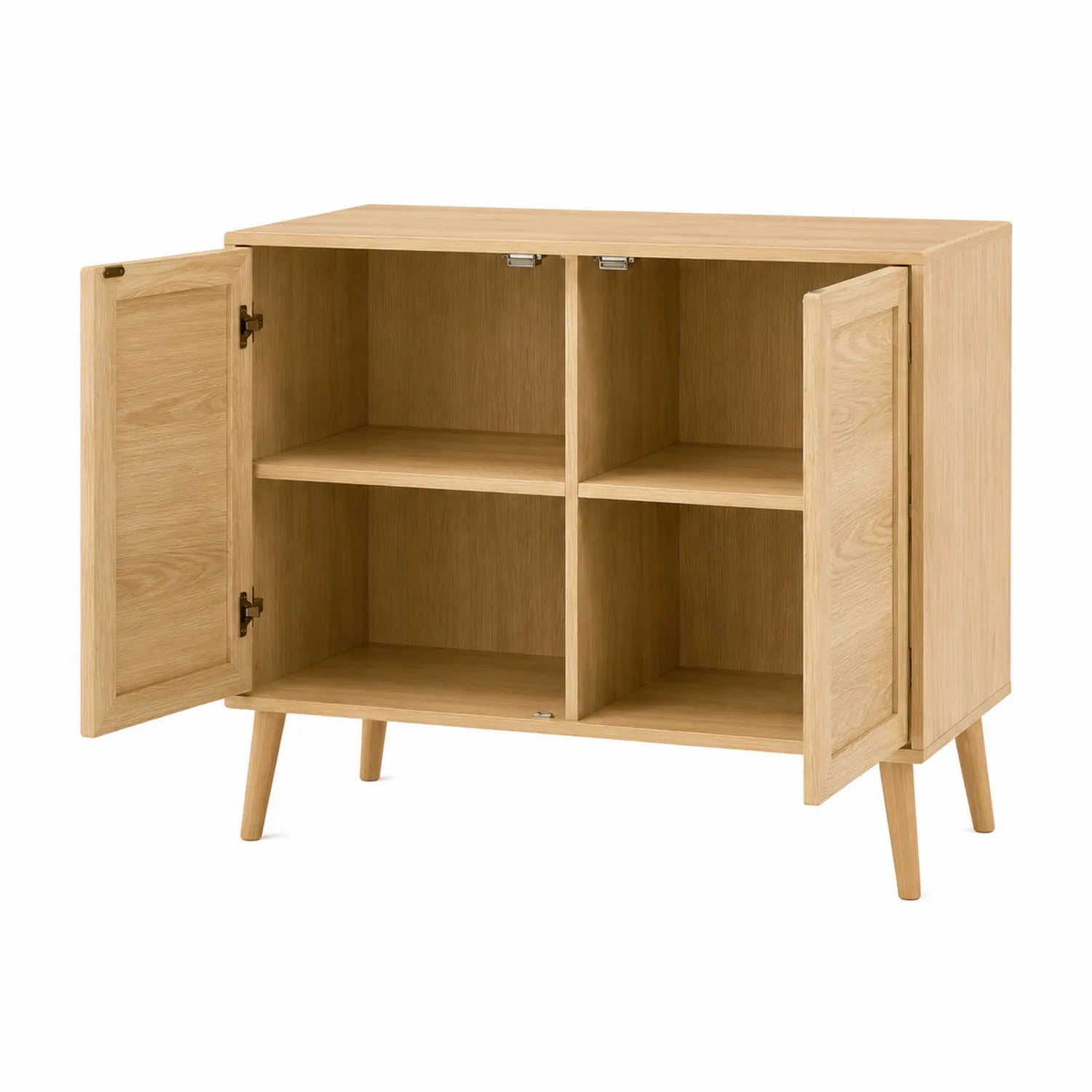 Credenza in Legno di Rovere con 2 Ante e 4 Ripiani