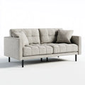 Sofa Set Fabric Upholstery 200x85x75 cm – Light Gray – Modern Design