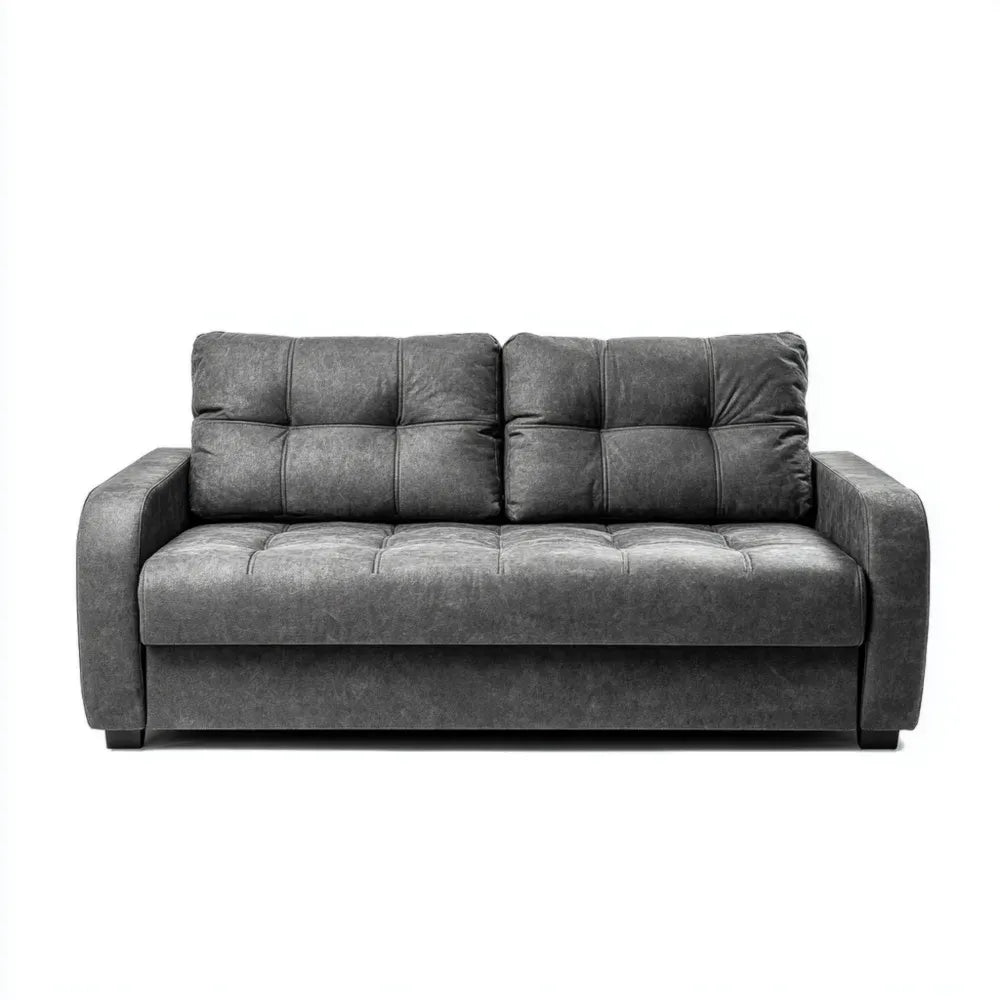 Modern Sofa Set Fabric Upholstery 200x90x85 cm - Dark Gray