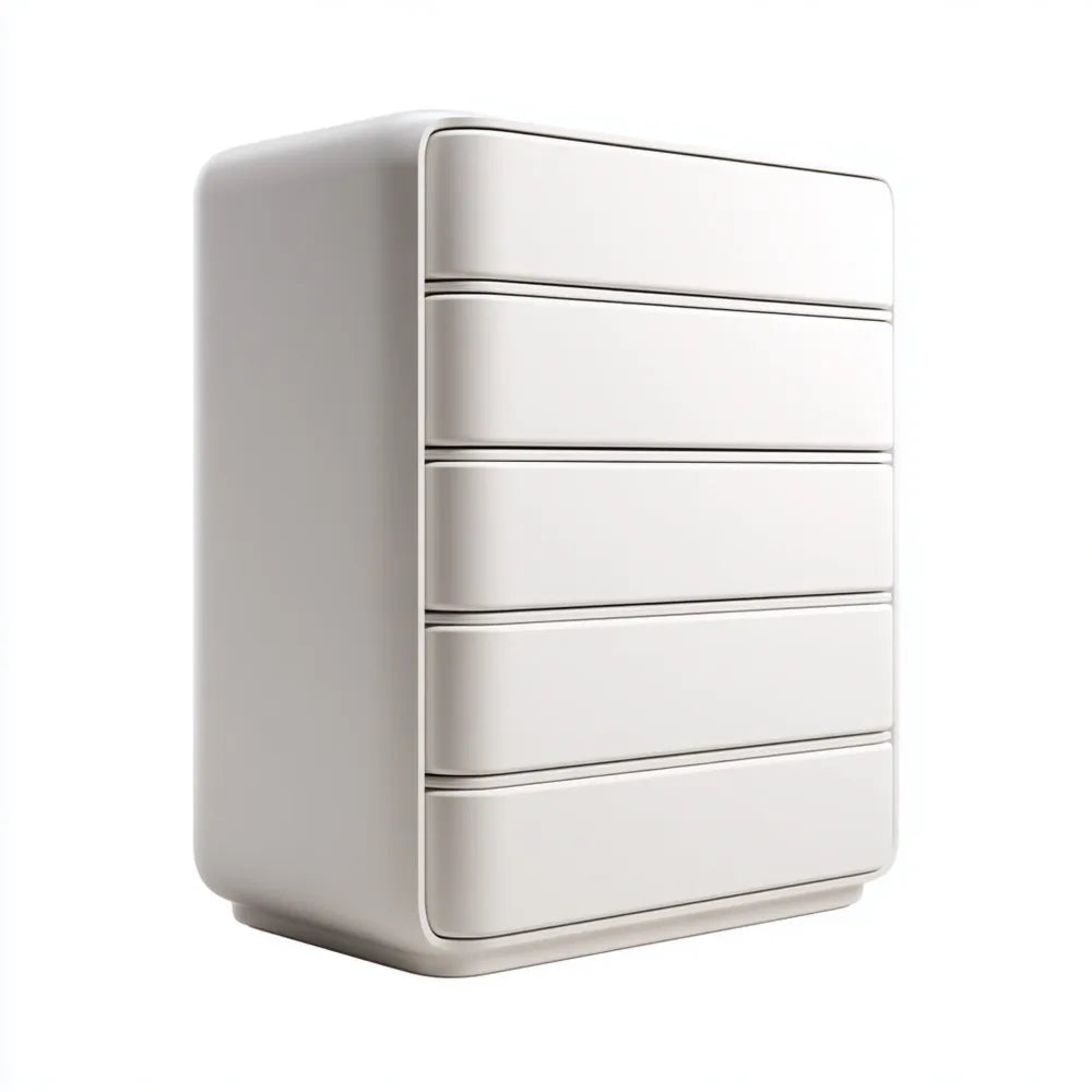 Modern White Chest of Drawers 80x50x120 cm - 5-Drawer Design