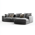 Sectional Sofa Fabric Upholstery 300x150x85 cm – Dark Gray – Contemporary Design