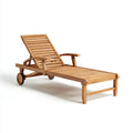 Teak Wood Patio Recliner – Adjustable Outdoor Lounger 200x70x35 cm